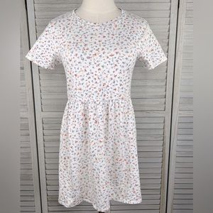 IVY & MAIN Cottage Floral Babydoll Mini Dress Pale Blue/Multi-Medium